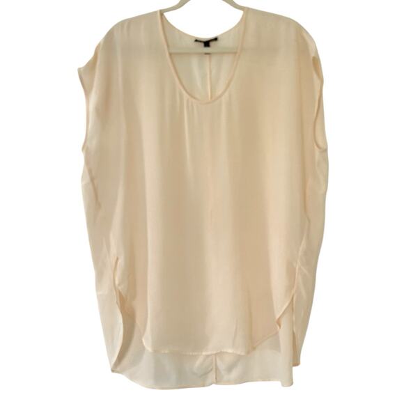Eileen Fisher 100% Silk Crepe de Chine Tunic Women's Medium Alabaster Flowy - Picture 1 of 4
